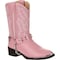 Durango Kids Western Boot, 9 D, Leather, 8 in H, Pink Bling BT568 - alternate 1